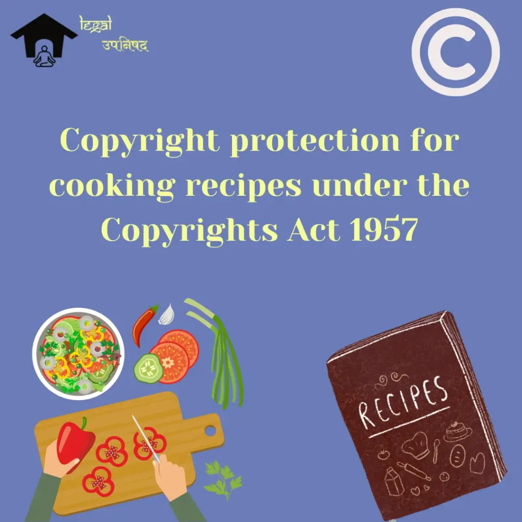 Copyright protection for cooking recipes